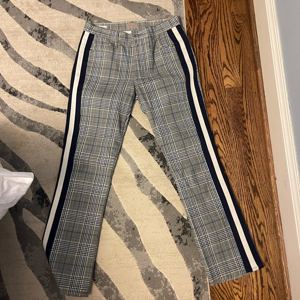 MOTHER Men's Checkered Pants with Navy Accents